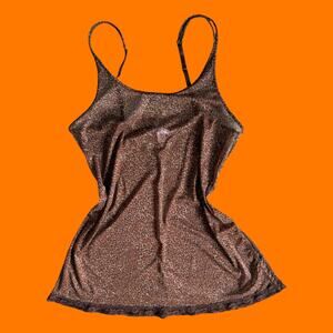 00's vintage leopard mesh lace trim y2k slip dress LARGE Victoria's Secret